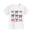 thumbnail image 4 of Frwgonr Big Girls T-shirts Boys American Flag Shirt Patriotic Top Short Sleeve Tees 3-16 Years, White, 4 of 4
