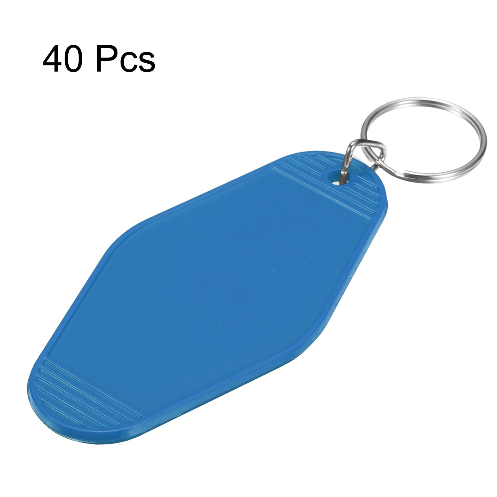Uxcell 40Pcs Hotel Keychains Blank, Vintage Plastic Rhombus Motel Keychains Hotel Key Tags Key Rings, Dark Blue