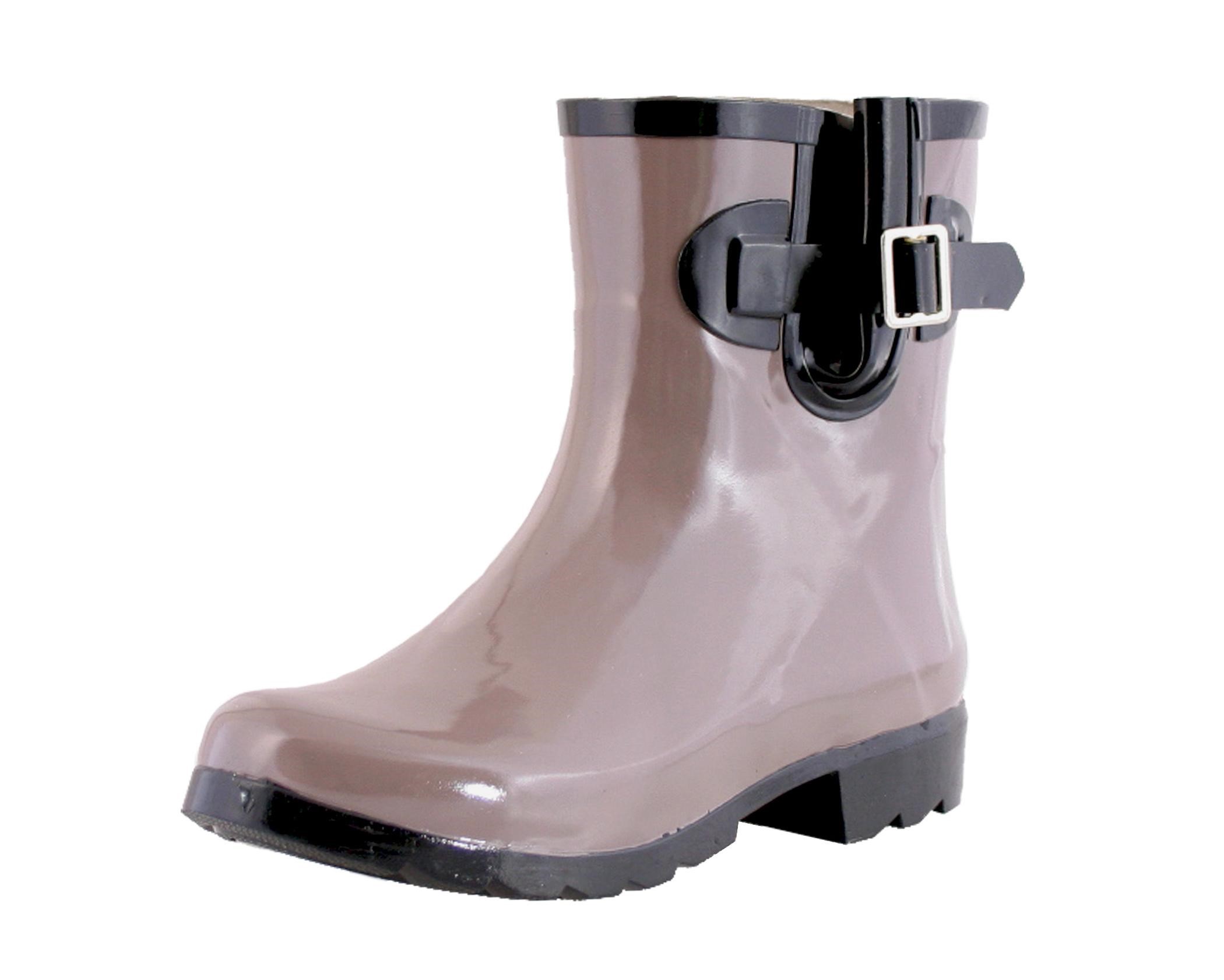 taupe rain boots