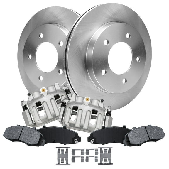 Detroit Axle - 4WD Front Brake Kit for 1997 1998 1999 2000 2001 2002 2003 Ford F-150 Disc Brake Calipers Replacement Brake Rotors and Ceramic Brakes Pads
