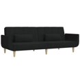 thumbnail image 5 of vidaXL 2-Seater Sofa Bed with Two Pillows Black Fabric, 5 of 5