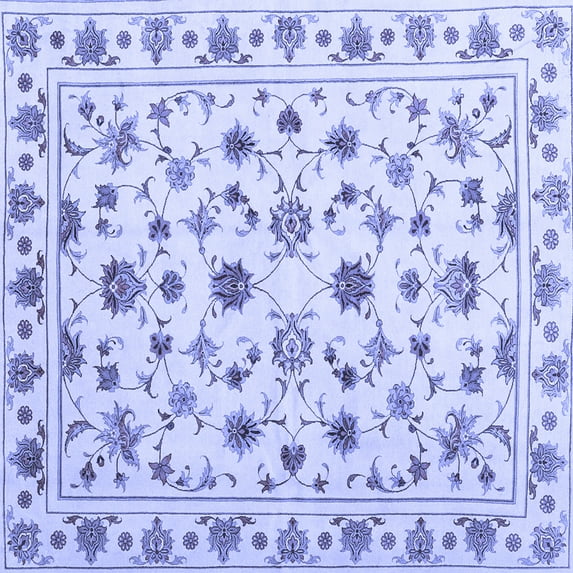 Ahgly Company Indoor Square Persian Blue Traditional Area Rugs, 5' Square