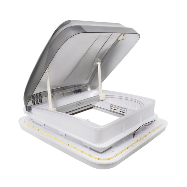 RV Skylight Window Vent Aluminum Alloy Frame LED Warm Light for RV,Amper Window ,Efficient Ventilation