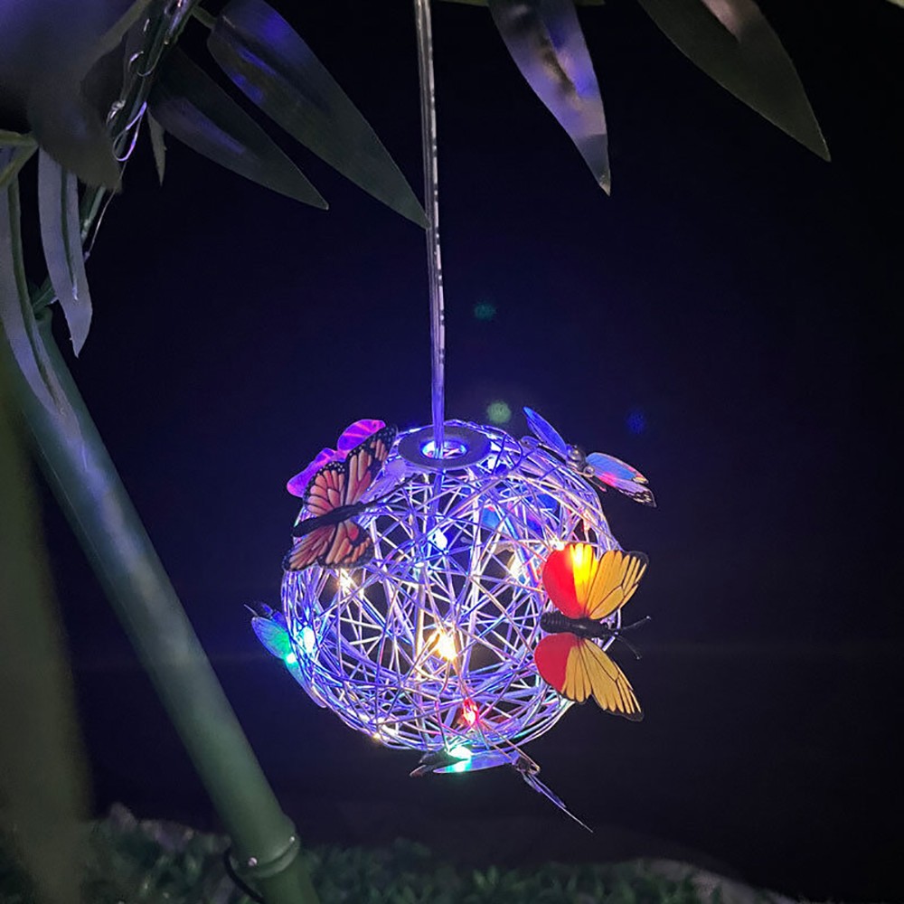 Butterfly Outdoor Decorative Solar Lantern LED Hanging Solar Lights