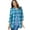 French Blue Cozy Plaid, variant on Plus Size Petite Classic Flannel Shirt