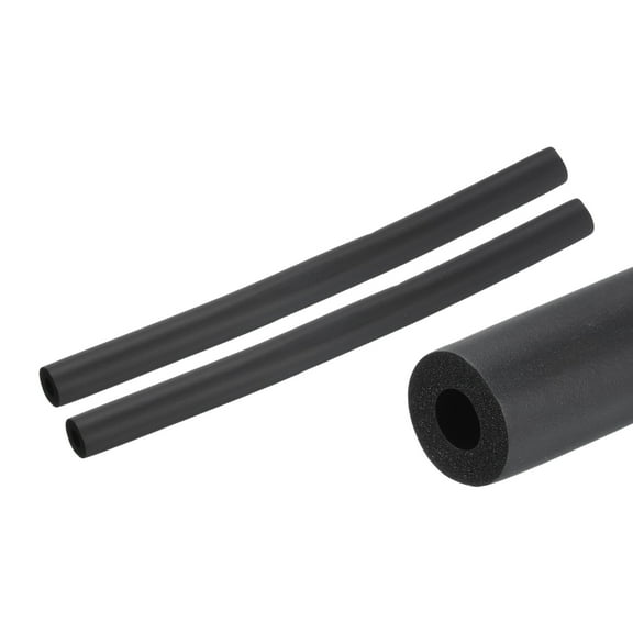 2pcs 10" Pipe Insulation Tube 5/16 Inch(8mm) ID 18mm OD Foam Tubing for Handle Grip, Black