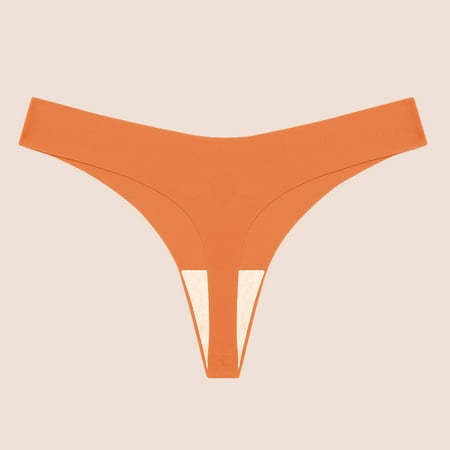 Summer Savings  Comfortable Low Waist Underwear  Soft Cotton  Breathable  Casual Panties  Briefs  Women s  Everyday Wear  Seamless  Hypoallergenic  Womans Plus Size Tops | Orange M  Sopatenor