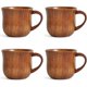 thumbnail image 1 of Paquete de 4 tazas de madera con asa, taza de madera maciza natural para beber té, cerveza, leche, café, bebidas calientes, pequeña taza para la oreja en el reverso, 1 of 5