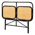 thumbnail image 2 of bali & pari Ramsey Modern Bohemian Two-Tone Black and Natural Brown Rattan King Size Standalone Headboard, 2 of 10