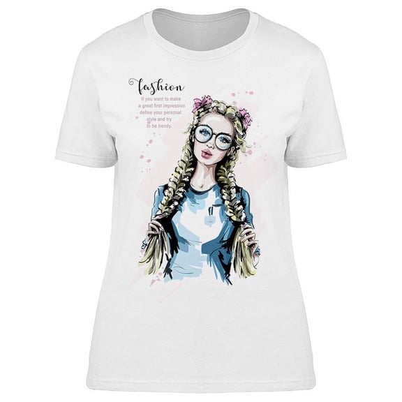 Fashion And A Beautiful Lady T-Shirt Women -Image by Shutterstock, Female x-Large