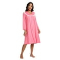 thumbnail image 3 of Women Soft Long Sleeve Nightgowns Lace Trim Pajamas Dress House Dresses, 3 of 7