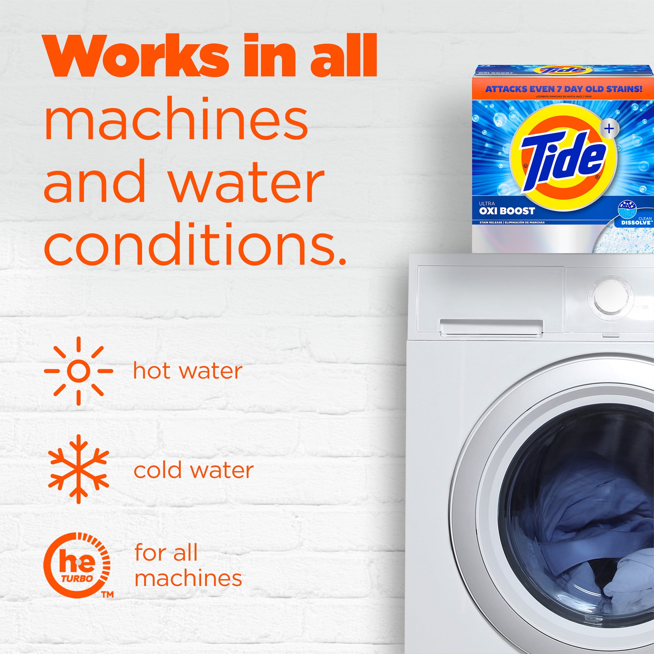 Tide Laundry Detergent Plus Ultra Oxi Powder, 73 Loads, 114 oz