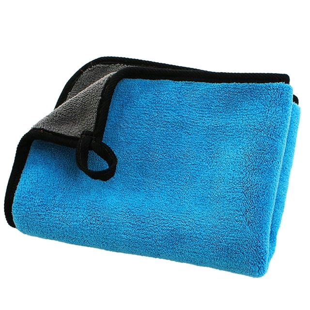 Wash Towel Water Absorbent Soft Drying Cleaning Cloth Lints-free Glass Detailing Rag Bathroom Washcloth Wiping Dishcloth Blue 30x30cm