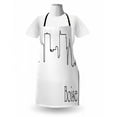 thumbnail image 3 of Idaho Apron, Boise City Hallmarks Skyline Simplistic Abstract Silhouette Illustration, Unisex Kitchen Bib with Adjustable Neck for Cooking Gardening, Adult Size, Charcoal Grey and White, by Ambesonne, 3 of 4