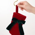 thumbnail image 5 of Mini Christmas Stocking Ornaments Small Velvet Christmas Socks with Bow Xmas Tree Hanging Decor for Holiday Party Home Fireplace Mantel Decoration, Set of 1 Miniature Stocking, 7.5 X 5.1 In, 5 of 6