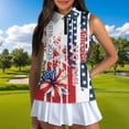 thumbnail image 3 of Jeiento 250 Years America Matching Outfits for Couples Athletic Tennis Shirts Men Golf Shirt Lightweight Golf Clothes Hibiscus Flowers Womens Workout Pullover Tank Tops, Women's S, 3 of 7