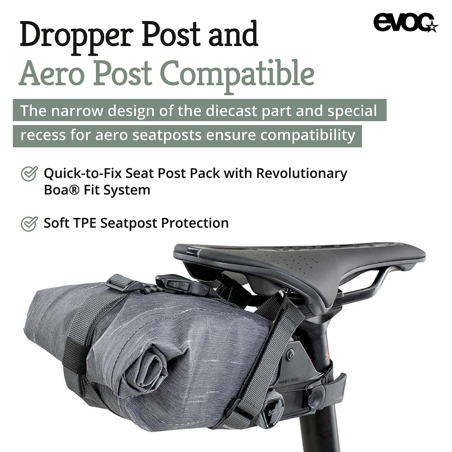 Buy EVOC, Seat Pack Boa M, Seat Bag, 2L, Grey Online at Lowest Price in