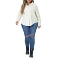 thumbnail image 5 of Agnes Orinda Plus Size Faux Leather Shirts for Women Long Sleeves Button Motorcycle Casual Jacket, 5 of 5