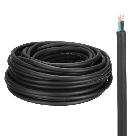 Uxcell SJOOW 14 Gauge 3 Conductor Electrical Wire, 50ft 14 AWG Automotive Wire, Portable Power Cable 300V for Generators, LED Lights, Battery Chargers, Flexible Extension Cord