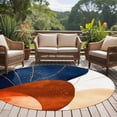 thumbnail image 4 of Round Rugs 5Ft, Navy Blue Burnt Orange Round Area Rug Washable Indoor Throw Carpet, Modern Vintage Geometric Soft Non Slip Circle Rug for Cabinet Bathroom Home Decor Aesthetic, 4 of 8