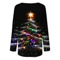 thumbnail image 6 of VKOYWKM Christmas T Shirts for Women Xmas Tree Graphic Tees Long Sleeve Holiday Tops Casual Crew Neck Loose Fit Tunic Blouses, 6 of 6