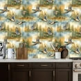 thumbnail image 2 of Peel and Stick Wallpaper 17.7in x 9.8ft Mallard Ducks Forest Lake Watercolor Contact Paper Vinyl Waterproof Self Adhesive Wall Paper for Bedroom Shelf Cabinet Renter Friendly, 2 of 8