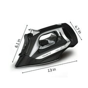 Rowenta Accesstream Cordreel Steam Iron for Clothes, Powerful 1725W, Stainless Steel Soleplate, Retractable Cord, Auto Shut-off, Anti-Drip, Black, DW2450U1