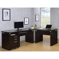 thumbnail image 2 of Skylar L-Shape Desk with Mobile File Cabinet Cappuccino, 2 of 14