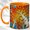 Orange, variant on Stained Glass Birch Coffee Mug, Autumn Tree Mug, Ceramic 11 oz