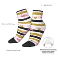 thumbnail image 4 of Uemuo Gold Glittering Hearts and Flamingos Printed Crew Socks, Moisture-Wicking Socks, Athletic Socks for Men Breathable Cushion Socks Casual Sport Socks for Running Traveling, 4 of 6