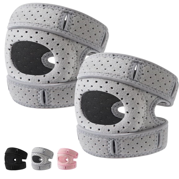 2 Pack Knee Brace for Men Women, Adjustable Patellar Support with Gel Pad and Stabilizers, Knee Support Sleeve for Running Workout Daily Use
