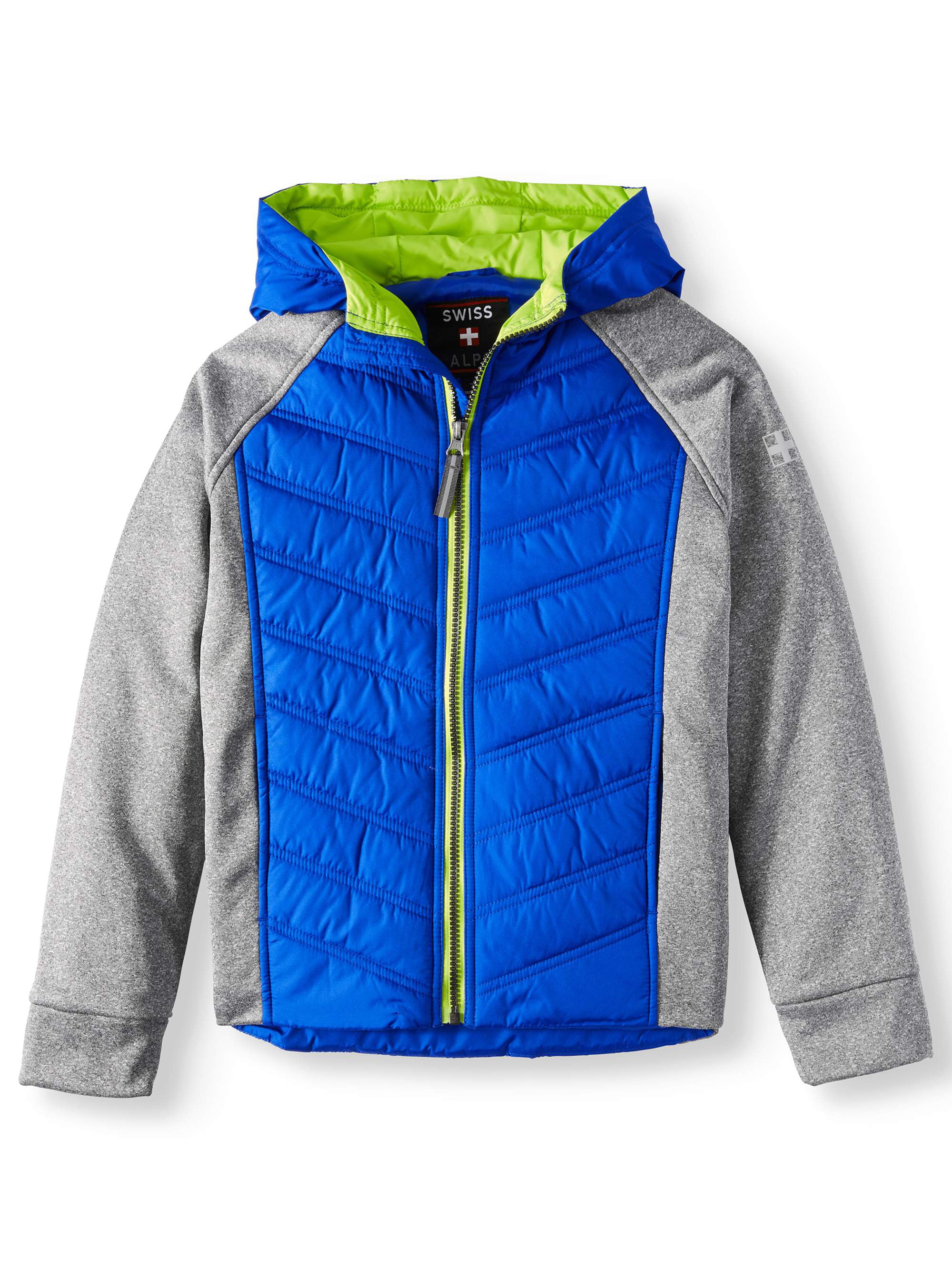 Swiss Alps - Mixed Media Jacket with Puffer Body and Fleece Sleeves ...