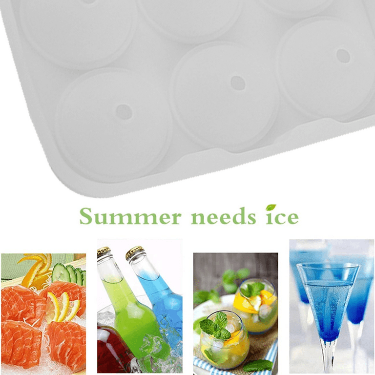 Ice Cube Molds Tray, Large Silicone Whiskey ，Round Sphere Ice Ball Maker -  green