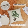 thumbnail image 6 of Set of 4 Green Plants Decorative Throw Pillow Covers 16x16 Inch Linen Square Pillow Cases Outdoor Sofa Couch Home Bed Decor Cushion Covers (16 by 16), 6 of 6