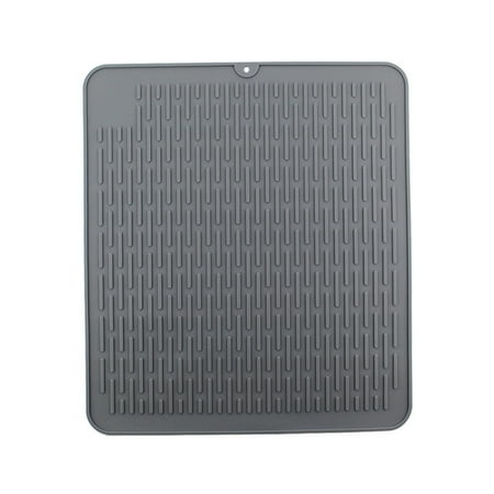 

Tableware Drying Heat Insulation Mats Silicone Table Mats with Raised Draining Bar for Preventing Tableware Water Build Up