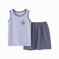thumbnail image 4 of KPOPLK Toddler Baby Boys Summer Outfits Sleeveless Cartoon Print T-Shirt Tops & Shorts Sets 2Pcs Cute Baby Boys Cotton Clothes For 3-15 Years Size 5-6 Years,Grey, 4 of 4