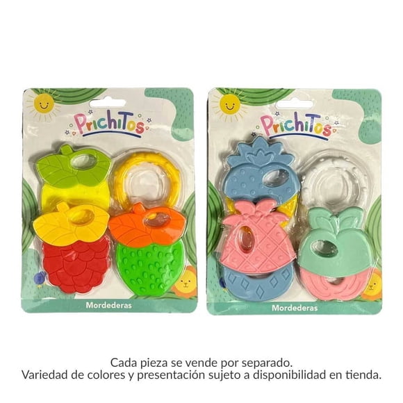 Mordederas Prichos Frutas Varios Modelos 4 Piezas