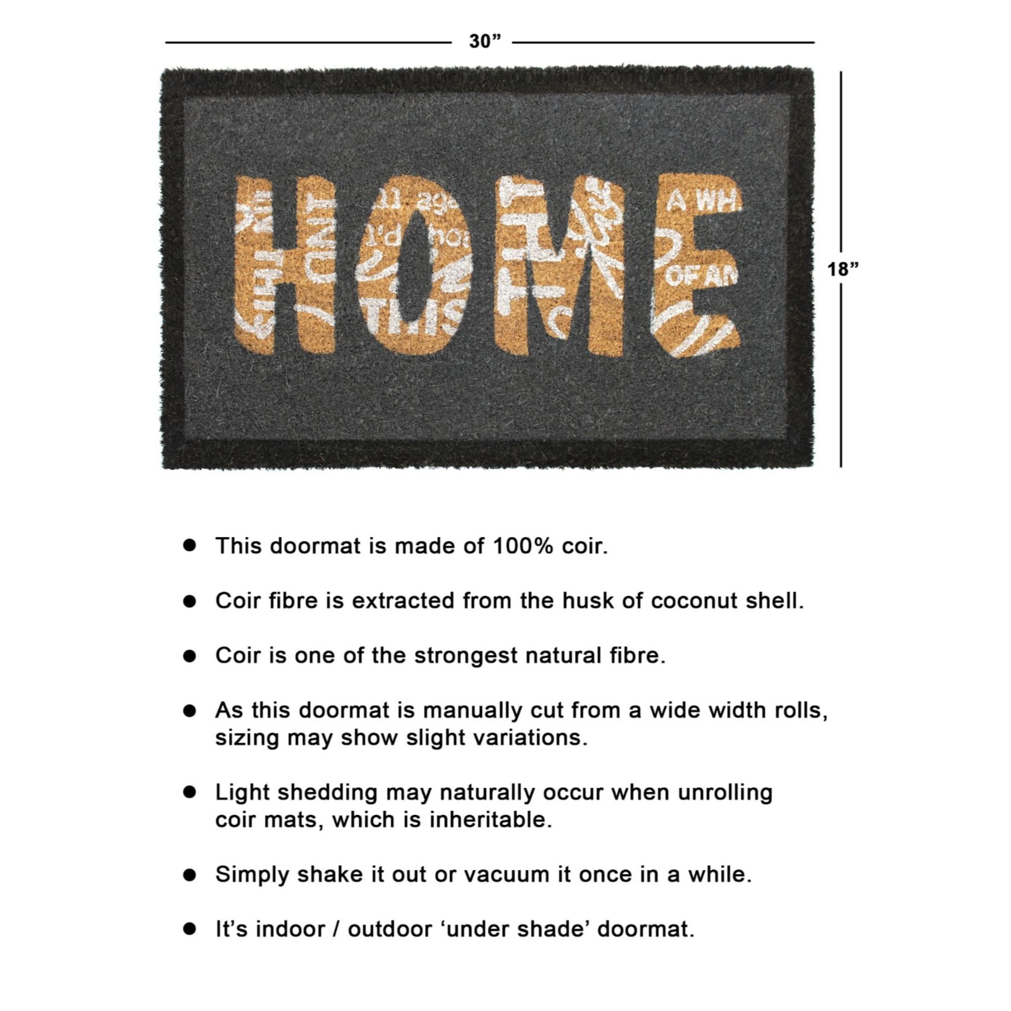 Rugsmith White Machine Tufted Scripty Home Doormat, 18" x 30"