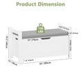 thumbnail image 6 of Demi Bonn 35" Storage Bench with Cushion, Lift-Top Toy Storage Organizer Trunk with 2 Safety Hinges, Wood Storage Box Chest for Bedroom, Entryway, Living Room, White, 6 of 9
