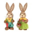 thumbnail image 1 of 2x Figura de conejo de primavera Adornos de conejito de Pascua tejidos Recuerdo Tejido artificial estilo A, 1 of 9