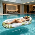 thumbnail image 4 of Inflatable Pool Lounger, 59" Water Hammock Float for Sun Tanning, Heavy Duty Mesh Pool Raft for Backyard Pool Party and Holiday Vacation, Green, 4 of 8