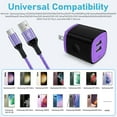 thumbnail image 6 of Type C Charger Block, Hootek 2 Pack 2.1A USB Charger Block with 4Pack Type C Cable Charging Cord 10FT+6FT USB C Charging Cables, Dual Port Charger USB Brick Charger Box Charging Block for Samsung, 6 of 8