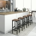 thumbnail image 3 of Gymax Set of 4 Industrial Bar Stools 28'' Kitchen Breakfast Bar Chairs Rustic Brown, 3 of 8