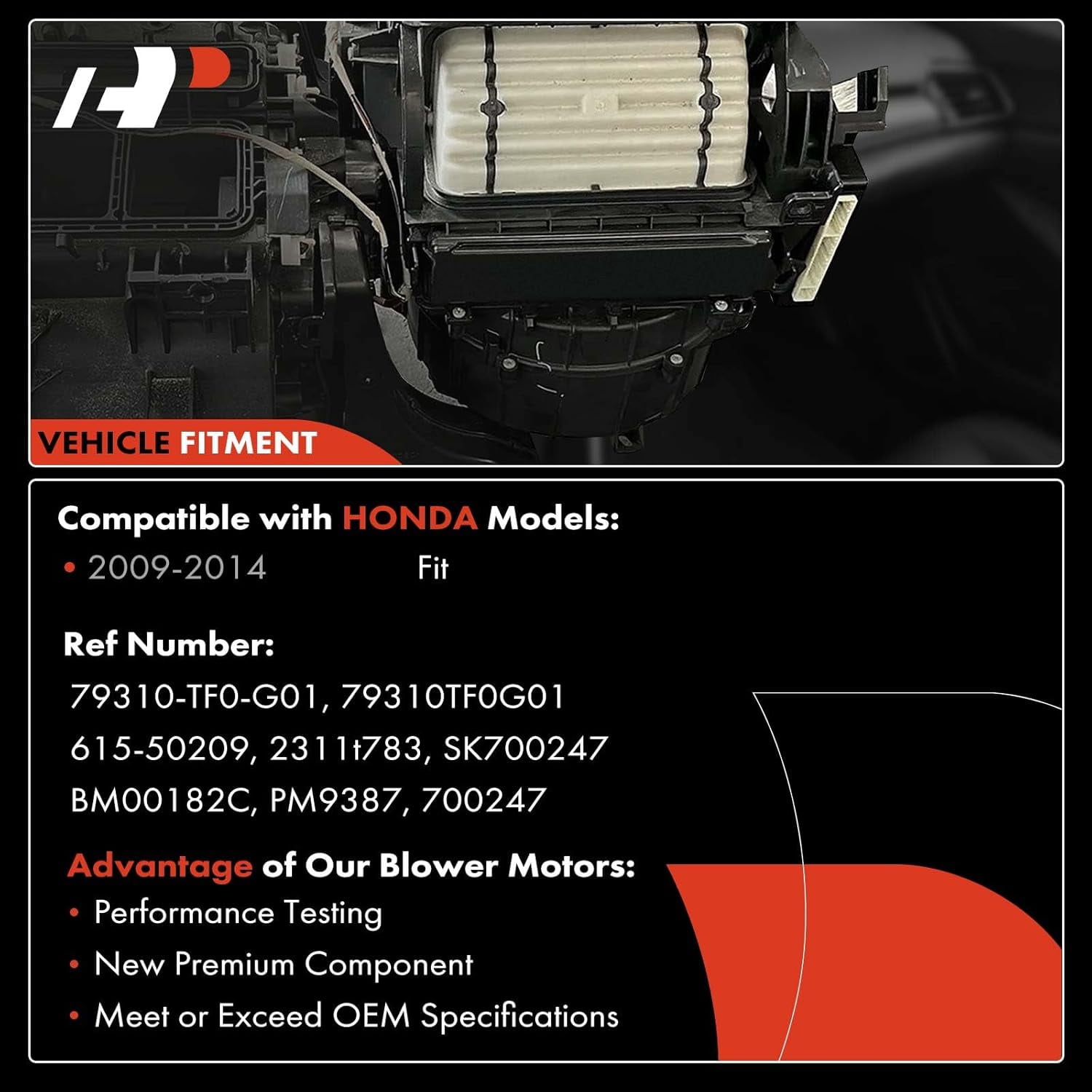 A-Premium Heater Blower Motor with Fan Cage Replacement for Honda Fit 2009-2013 I4 1.5L
