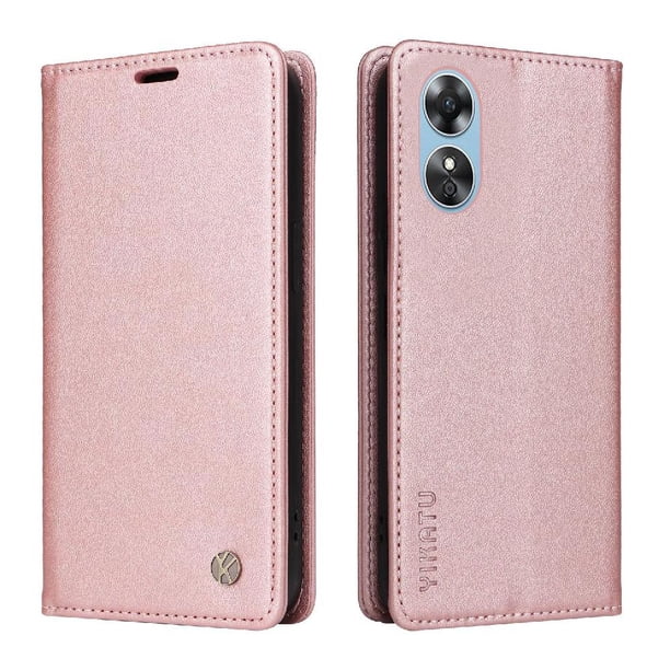 Funda para OPPO A17 Estuche de Cuero PU Tipo Cartera con Ranuras para Tarjetas y Cierre Magnético