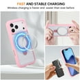 thumbnail image 4 of For iPhone 15 Plus Case Compatible with MagSafe, Rugged PC+TPU Back Cover with Magnetic 360° Kickstand Ring Holder, Anti-Scratch, Shock-Absorbent, Non-Slip Grip, Anti-Fingerprint,Pink, 4 of 9
