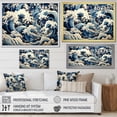thumbnail image 4 of Designart "Japanese Waves in Stormy Weather I" Coastal Framed Wall Art Decor - Coastal White Coastal Tropical Entryway Framed Wall Art Print, 4 of 6