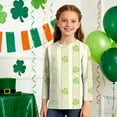 thumbnail image 2 of Tauxra Chandail de la Saint-Patrick pour Adultes, T-Shirt à Manches 3/4 Imprimé Col Rond, T-Shirt Graphique Trèfle Décontracté à Manches Longues pour Activités Festives, 2 of 6