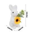 thumbnail image 3 of Adorno de conejo de Pascua, escultura de conejo artificial de pie con musgo verde, decoración de jardín, regalos de fiesta, decoración de mesa y hogar, adornos de conejo de PVC., 3 of 8