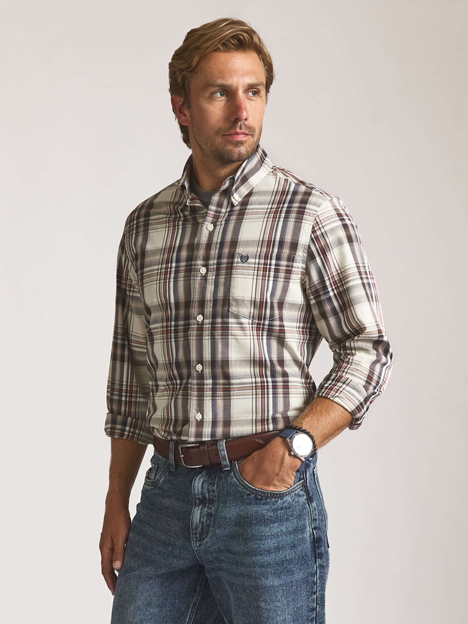 Chaps Men’s and Big Men’s Easy Care Long Sleeve Shirt, Sizes S–2XL